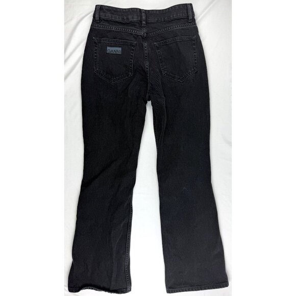 GANNI Womens Betzy Slim Flare Full Length Jeans size 27 Washed Black 27x32 - Picture 4 of 16